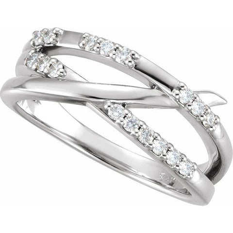 Diamond Criss Cross Ring 1/4 ctw - Henry D Jewelry