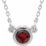 Mozambique Garnet Solitaire Necklace 16" - Henry D Jewelry