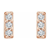 Petite Lab-Grown Diamond Bar Earrings .05 ctw - 14K Rose Gold