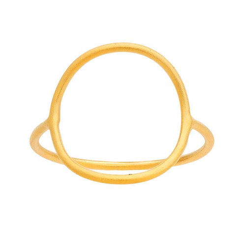 Open Circle Ring - 24K Heavy Yellow Gold Plated Sterling Silver