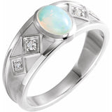 Ethiopian Opal & Diamond Ring .05 ctw