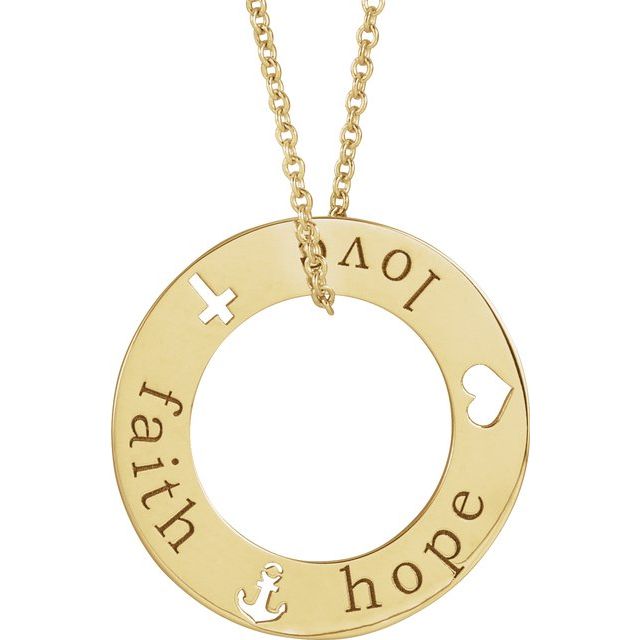 リー HOPE、LOVE Faith, Love & Hope Pierced Loop Necklace – Henry D