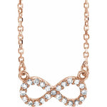 Petite Diamond Infinity Necklace .08 ctw 16" - Henry D Jewelry