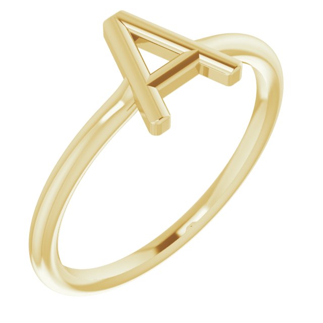 White Gold Diamond Letter D Initial Ring 1/20ctw