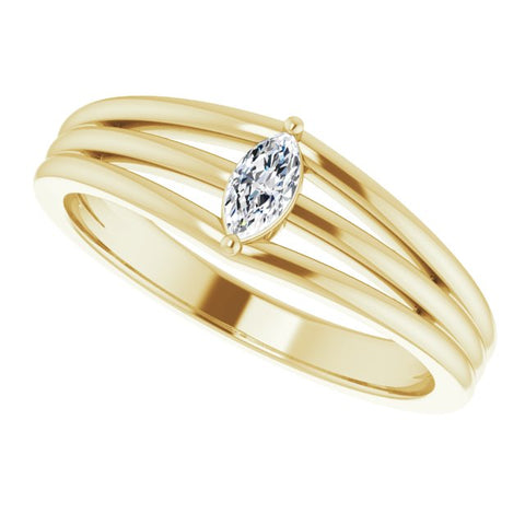 Geometric Diamond Ring 1/8 ctw - 14K Yellow Gold