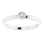 Bezel-Set Diamond Stackable Ring 1/10 ctw - 14K White Gold - Henry D
