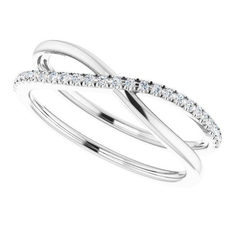 Diamond Criss Cross Ring 1/8 ctw - Henry D Jewelry