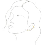 Single Individual Diamond Ear Cuff with chain 1/10 ctw