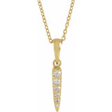 Diamond Spike Necklace 1/10 ctw -14K Yellow Gold