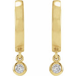 Diamond Hinged Hoop Earrings 1/5 ctw - 14K Yellow Gold