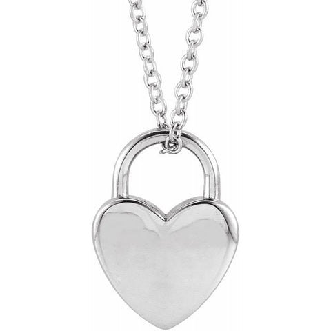 Heart Lock Engravable Necklace