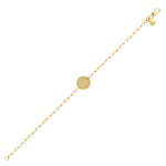 Youth Paperclip Disc Bracelet - 14K Yellow Gold