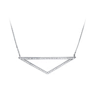 Pyramid CZ Necklace - Sterling Silver