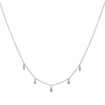 Rhombus Diamond Dangle Necklace 1/20 ctw - 14K White Gold