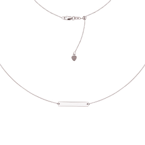 Mini Bar Choker Adjustable Necklace - Sterling Silver