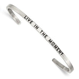Message Crystal Cuff Bangle - Stainless Steel - Henry D