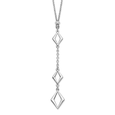 Geometric Adjustable Necklace - Sterling Silver