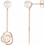Freshwater Pearl Dangle Earrings - 14K Rose Gold