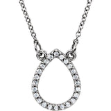 Diamond Teardrop Necklace 1/10 ctw 16" - Henry D Jewelry