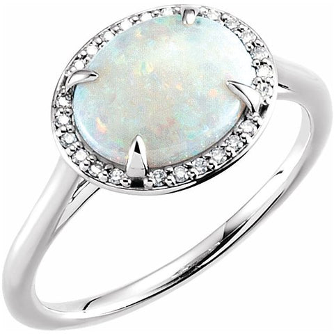 Opal & Diamond Ring .06 ctw
