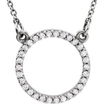 Diamond Circle Necklace 1/8 ctw 16" - Henry D Jewelry