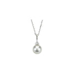 Freshwater Pearl 7.5-8mm & Diamond .06 ctw Necklace 18" - Henry D Jewelry