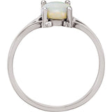 Opal Ring - 14K White Gold