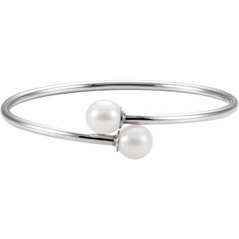 Freshwater Pearl Cuff Bracelet - Sterling Silver
