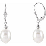Freshwater Pearl Dangle Earrings - Sterling Silver