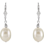 Freshwater Pearl Dangle Earrings - Sterling Silver