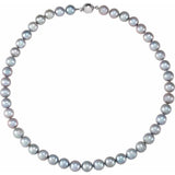Sterling Silver Gray Freshwater Pearl 10-11mm Necklace 18" - Henry D Jewelry