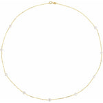 Freshwater Pearl Tincup Necklace - 14K Yellow Gold