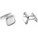 Posh Mommy® Engravable Square Cuff Links - Sterling Silver