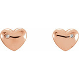 Diamond Heart Earrings .02 ctw - Henry D Jewelry
