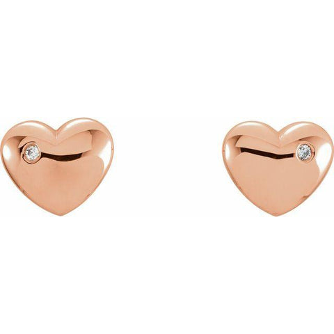 Diamond Heart Earrings .02 ctw - Henry D Jewelry