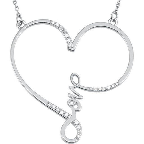 Diamond Heart Infinity-Inspired Love Necklace 1/8 ctw - Sterling Silver - Henry D