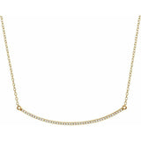 Diamond Curved Bar Necklace 1/6 ctw 16-18" - Henry D Jewelry