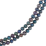 Sterling Silver Black Freshwater Pearl 8-9mm Necklace 72" - Henry D Jewelry