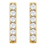 Diamond Bar Earrings 1/10 ctw