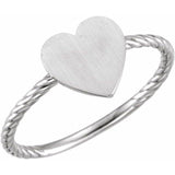 Be Posh® Heart Engravable Rope Ring - Henry D
