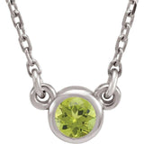 Peridot Solitaire Necklace 16" - Henry D Jewelry