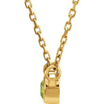 Peridot Solitaire Necklace 16" - Henry D Jewelry