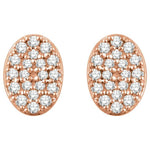 Oval Cluster Diamond Earrings 1/6 ctw