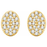 Oval Cluster Diamond Earrings 1/6 ctw