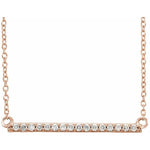 Diamond Bar Necklace 1/6 ctw 18" - Henry D Jewelry