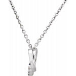 14K White Gold Interlocking Circle Diamond Necklace .06 ctw 18" - Henry D Jewelry