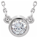 Diamond Solitaire Necklace 1/10 ctw 18" - Henry D Jewelry