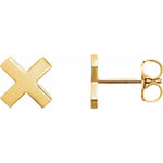 X Earrings - 14K Yellow Gold