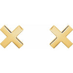 X Earrings - 14K Yellow Gold