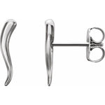 Horn Earrings - Sterling Silver